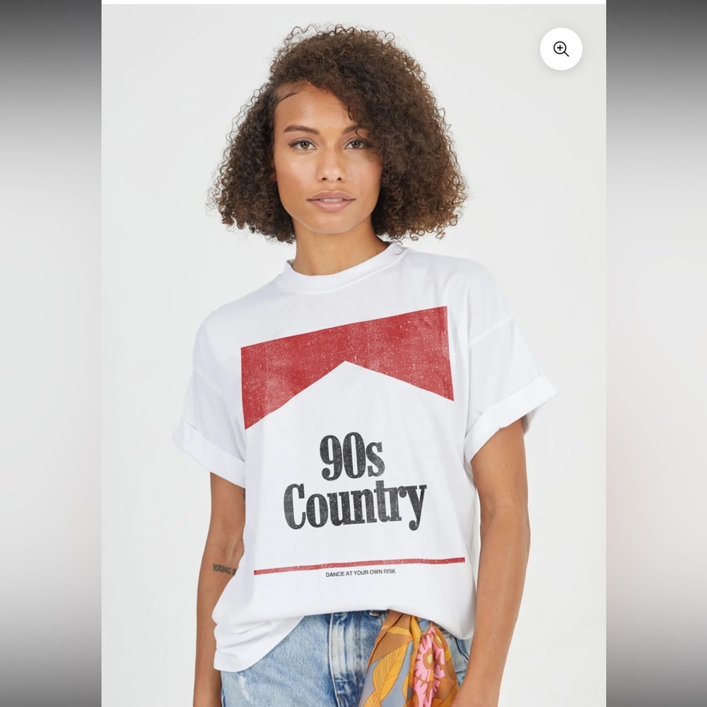 NWT Girl Dangerous 90s COUNTRY WHITE BOYFRIEND
TEE